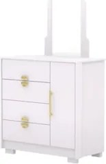 Cômoda Para Quarto 93cm Com Espelho Ilha Bela Flex Branco - Vila Rica