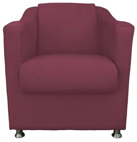 Poltrona Decorativa Cecilia Suede Bordô