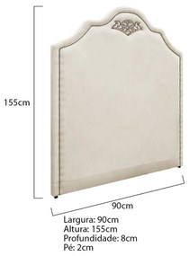 Kit Cabeceira e Calçadeira Solteiro Orlando P02 90 cm para cama Box Corano - ADJ Decor