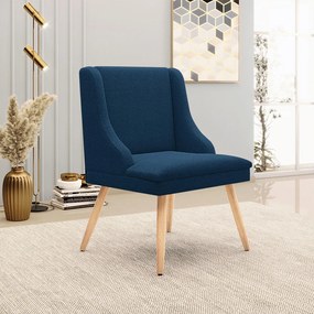 Cadeira Sala de Jantar Pé Palito Natural kit 2 Liz Bouclê D03 - D'Rossi - Azul