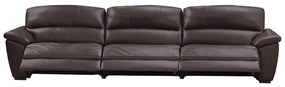 Sofá de Couro 3 lugares Elétrico 305 cm Zion M06 Cor Marrom 492 - ADJ DECOR