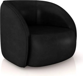 Poltrona Decorativa Sala de Estar Clarke PU Preto Manchado G45 - Gran Belo