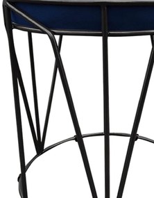 Puff Multiuso com Mesa Babu 2 em 1 Suede Base Preto D'Rossi - Azul Marinho