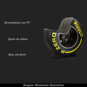 Kit 2 Poltronas Decorativas Pneu Wheel Seat P Zero Preto/Amarelo G53 - Gran Belo