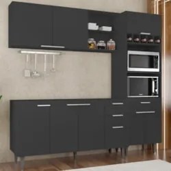Armário de Cozinha CP02 Para Pia 150cm Pérola Z34 Preto - Mpozenat