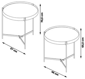 Conjunto Mesa Lateral Nezuko Base Cobre Tampo Nature G29 - Gran Belo
