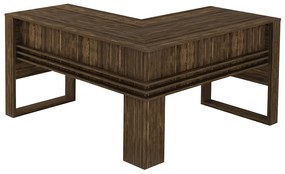 Escritório Completo com Mesa Angular Armário Alto Balcão e Gaveteiro Moon MDP Nogal G69 - Gran Belo