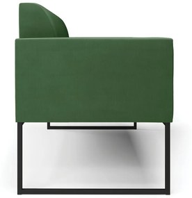 Sofá Namoradeira Base Industrial Preto Marisa Suede D03 - D'Rossi - Verde