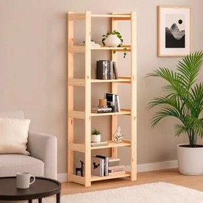 Estante para Livros 62x30x171 cm em Madeira Natural Marin Brasil