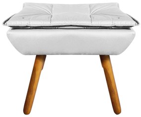 Puff Banqueta Decorativo Pé Palito Opala Corino Cinza D03 - D'Rossi