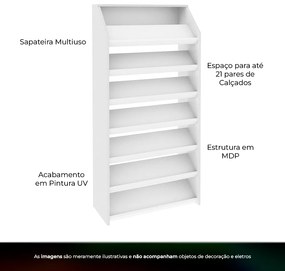 Sapateira Decorativa para Quarto SA3403 MDP Branco G69 - Gran Belo