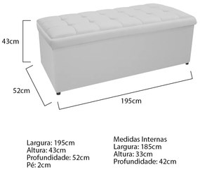 Calçadeira Copenhague 195 cm King Size Suede Branco - ADJ Decor