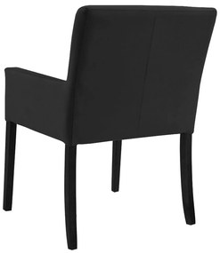 Poltrona Decorativa Sala de Estar Pés Preto Vicenza Veludo Preto G15 - Gran Belo