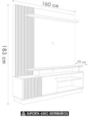 Estante Painel Para TV 65 Pol 160cm Anny Z10 Cumaru - Mpozenato