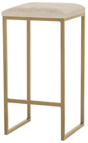 Banqueta Decorativa Billie Base Gold Veludo Bege G41 - Gran Belo