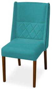 Cadeira de Jantar Lecce Veludo Azul Tiffany