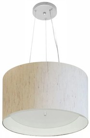 Lustre Pendente Cilíndrico Vivare Md-4319 Cúpula em Tecido 40x25cm - Bivolt