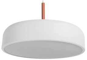 Pendente Bis Ø30X13Cm 2Xe27 Com Difusor Convexo / Haste De 15Cm | Usin... (BT - Branco Texturizado)