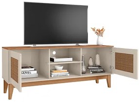 Rack Safira 1.35 Off White/Noce - Casa D Móveis