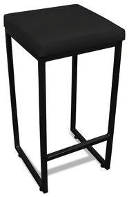 Banqueta Alta para Cozinha Industrial Nick Preto e Sintético D03 - D'Rossi - Preto