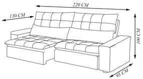 Sofá Retrátil e Reclinável 3 Lugares 220cm Welton Veludo Marrom G22 - Gran Belo