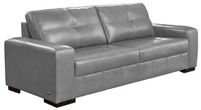 Sofá Decorativo 2 Lugares Turim 150cm Couro Cinza G58 - Gran Belo