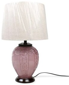 Abajur 50 cm Decô Roxo Leitoso Murano Cristais Cadoro
