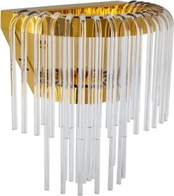Arandela Led Aco Inox Dourado 25W 3000K Cascata