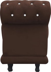 Recamier Barcelona Namoradeira Calçadeira Suede com Strass M11 - D'Rossi - Marrom