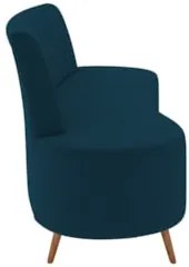 Sofá 2 Lugares para Sala Living 135cm Pés Palito Tamar Z08 Veludo Azul