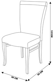 Kit 2 Cadeiras Decorativas Sala de Jantar Orfeu Madeira Maciça Poliéster Imbuia G42 - Gran Belo