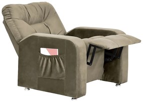 Poltrona do Papai Azera Mx7 Reclinável Suede Bege - Matrix - Bege