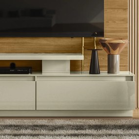 Estante de TV 75 Pol 183cm Sala de Estar Belora Cumaru/Opala M20 - D'Rossi