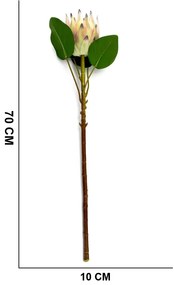 Haste de Flor Artificial Protea Frosted com Coat Salmão 70 cm F04 - D'Rossi