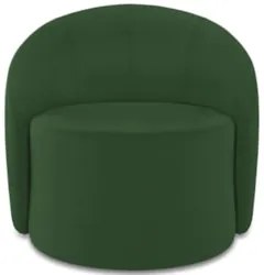 Poltrona Sala Giratória Redonda 91cm Steve Suede Verde  I01  - Mpozena