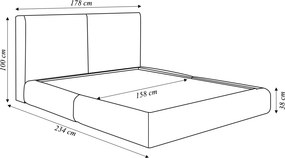 Cama com Cabeceira Elva Queen Base no Chão Veludo Luxo Marrom G92 - Gran Belo
