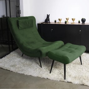 Puff Sher Suede Pés Palito de Ferro - D'Rossi - Verde
