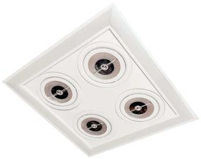 Embutido Premium Pro 42X42X05Cm 04Xar111 Led 36,8W Bivolt | Usina 1925... (BT - Branco Texturizado, 3000k)