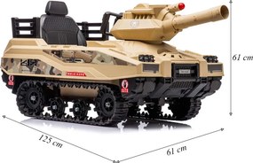 Carrinho Elétrico Mini Tanque com Som Luz e Disparador de Munição Camuflado Amarelo G31 - Gran Belo