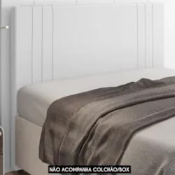Cabeceira Cama Box Queen 160cm Estofada Rama Sintético Branco Z04 - Mp