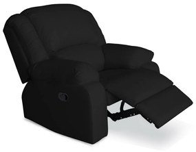 Poltrona Decorativa Magnum Reclinável Manual Courino Preto