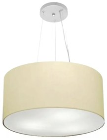 Lustre Pendente Cilíndrico Md-4186 Cúpula em Tecido 45x25cm Algodão Crú - Bivolt