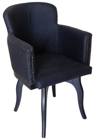 Cadeira New Pure Giratória - Preto - Tecido Kouríssimo Preto com tachas e capitonê Kleiner