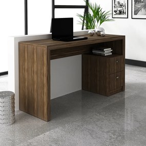 Mesa com 2 Gavetas para Escritório Home Office ME4130 MDP Nogal G69 - Gran Belo