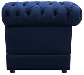 Kit Poltrona e Namoradeira Chesterfield Ana Suede Azul Marinho - ADJ Decor
