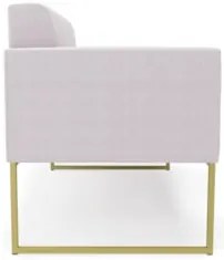 Sofá Namoradeira Base Industrial Dourado Ana Bouclé Rosê - Ibiza