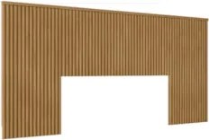 Cabeceira Casal e Queen Painel Ripado 241cm Palmeira Nature L06 - Mpoz