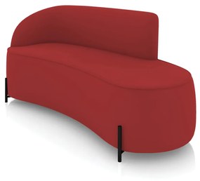 Sofá 3 Lugares Orgânico 180cm Pé Ferro Preto Morgan Veludo D03 - D'Rossi - Marsala