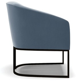 Poltrona Decorativa Industrial Preto Kit 2 Stella Suede Azul Marinho D03 - D'Rossi