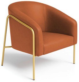 Poltrona Sala Industrial Alta Dourado Stella Sintético PU D03 - D'Rossi - Nozes